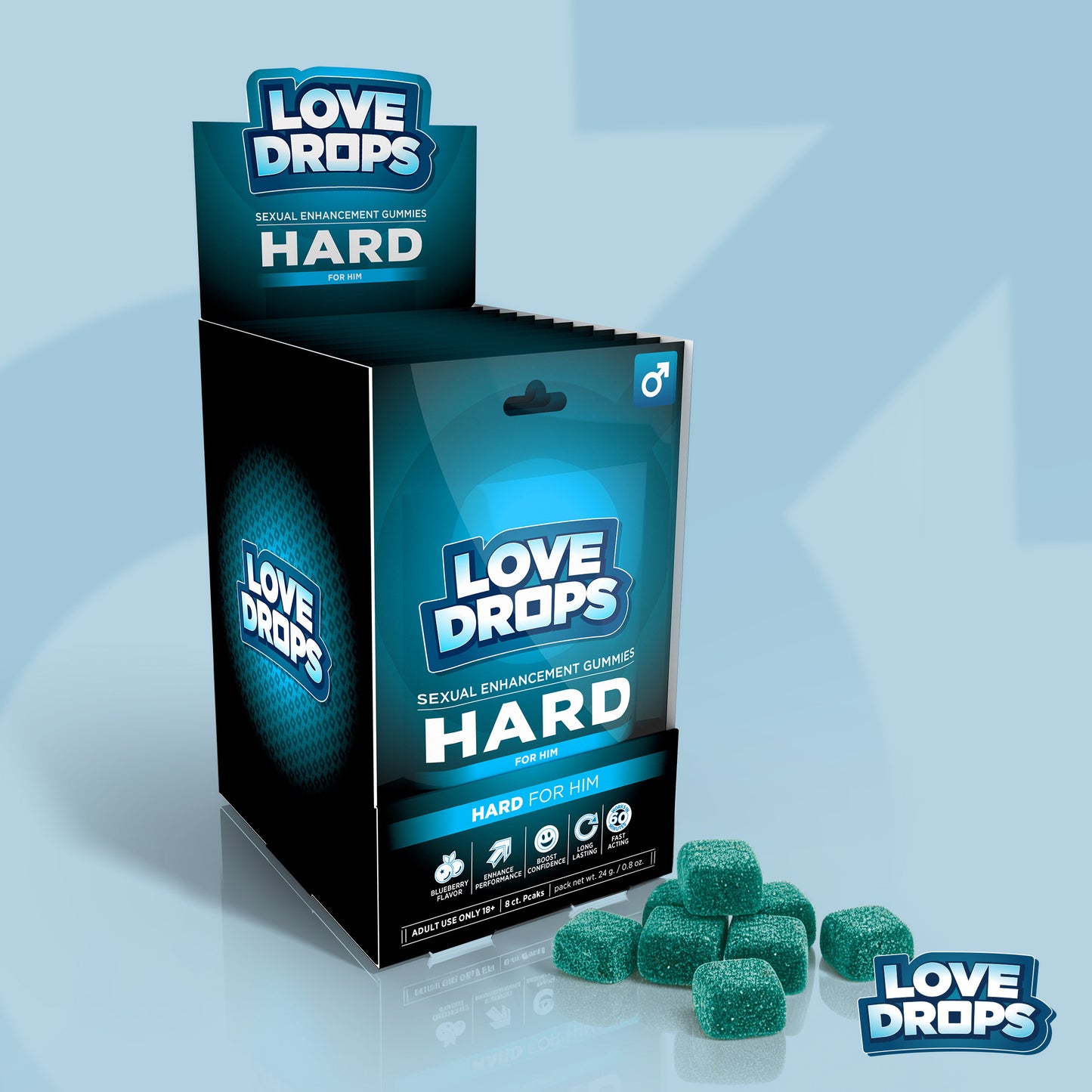 Sexual Enhancement Gummies for Him - Hard POP Display 12ct by Love Drops