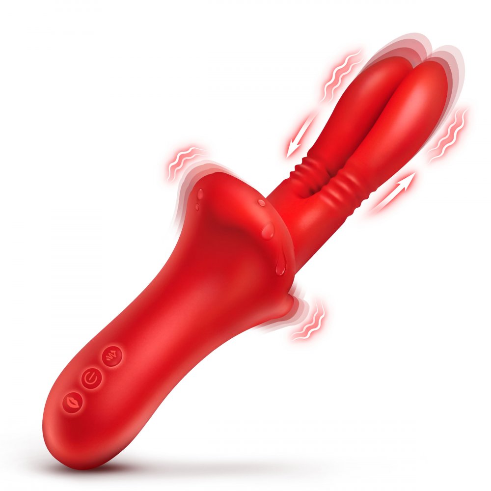 Double Licker Thrusting Silicone Vibrator - image 6
