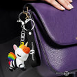 Master Series Bondage Unicorn Keychain — White Rainbow PVC, 2 in - MS-AH802