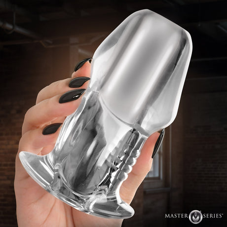 Master Series Clear Hollow Anal Plug — 2.4in Insertable (TPE) - 848518061355