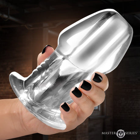 Master Series Clear Hollow Anal Plug — 2.4in Insertable (TPE) - 848518061355