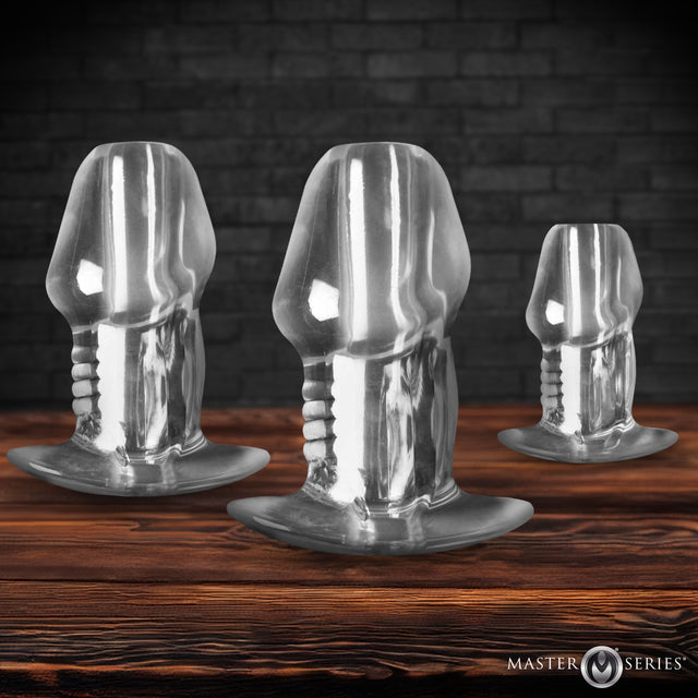 Master Series Clear Hollow Anal Plug Set — 3pc TPE - 848518061409