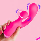 Bang! Gyro Rabbit Silicone Vibrator — Purple, Dual-Stimulation - BNG-AH808-PU
