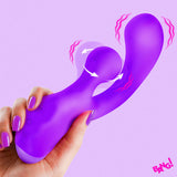 Bang! Gyro Rabbit Silicone Vibrator — Purple, Dual-Stimulation - BNG-AH808-PU