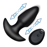 Thrusting and Vibrating Silicone Butt Plug - Black - image 5