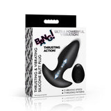 Thrusting and Vibrating Silicone Butt Plug - Black - image 6
