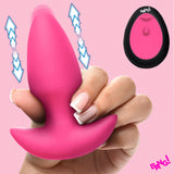 Bang! Thrusting & Vibrating Silicone Butt Plug, Black - BNG-AH832-BL