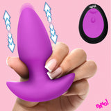 Bang! Thrusting & Vibrating Silicone Butt Plug, Black - BNG-AH832-BL