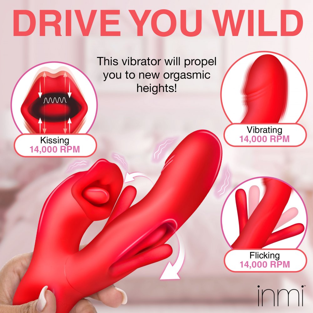 Kissing and Flicking Silicone Vibrator - image 5