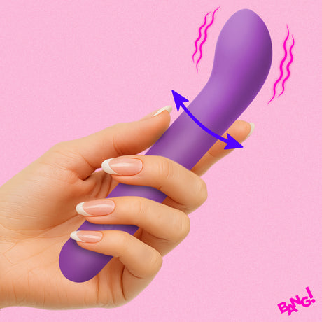 Bang! G-Spot Flexible Silicone Vibrator — Purple, 6.1 in - BNG-AH875-PURPLE
