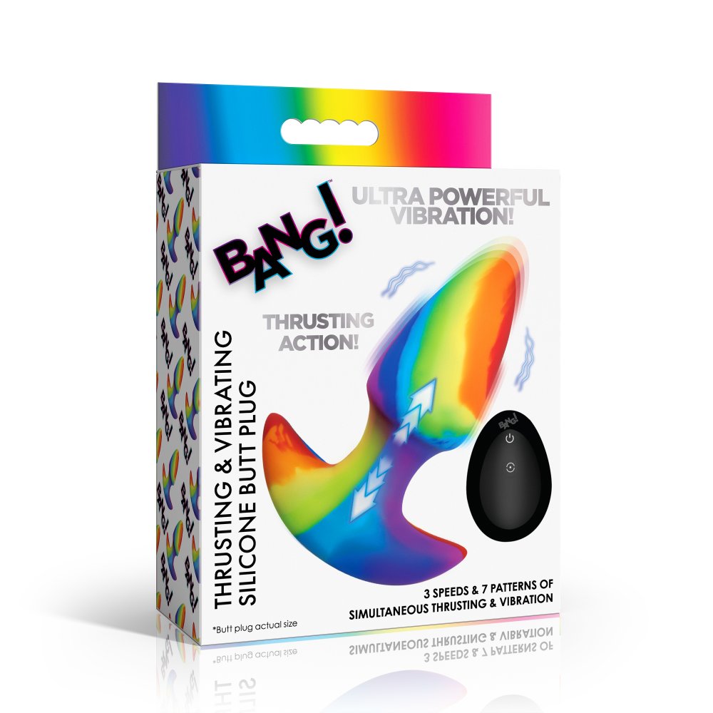 Thrusting and Vibrating Silicone Butt Plug - image 2