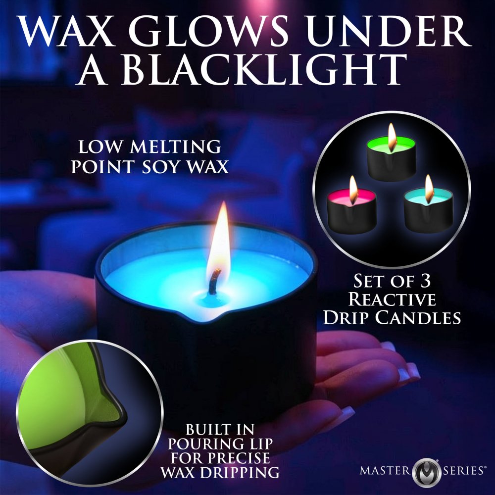 Wicked Wax Blacklight Reactive Drip Candle Set of 3 - image 3