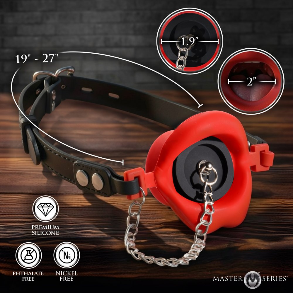 Plugged Silicone Feeding Gag - Red - image 4