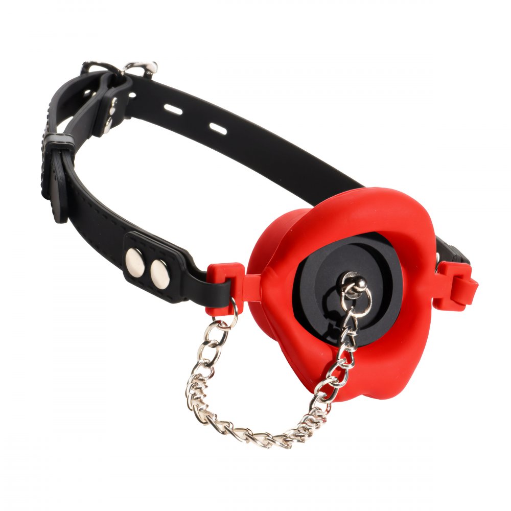 Plugged Silicone Feeding Gag - Red - image 5