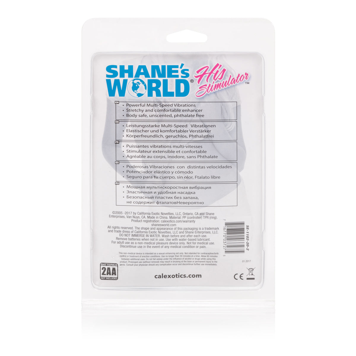 CalExotics Shanes World His Vibrating Stimulator — Blue (Ring & Bullet) - SE1102202