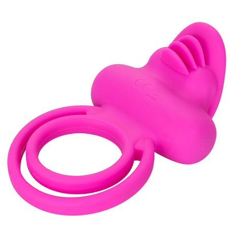 CalExotics Silicone Rechargeable Dual Clit Flicker Ring - SE1843103