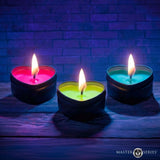Burning Heart Blacklight Reactive Heart Drip Candle Set of 3 - image 1