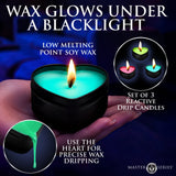 Burning Heart Blacklight Reactive Heart Drip Candle Set of 3 - image 2