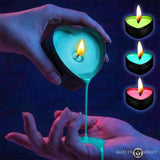 Burning Heart Blacklight Reactive Heart Drip Candle Set of 3 - image 4