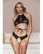 Allure Marley Mesh Peek A Boo Top & Open Panty Black L/XL by Allure