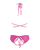 Allure Marley Mesh Peek A Boo Top & Open Panty Hot Pink S/M by Allure