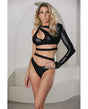 Modern Muse Wet Look Halter Top w/Thong Black Medium by Allure