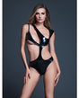 Allure Risque Lover Latex Look Vinyl Peek-A-Boo Teddy - Black SM by Allure