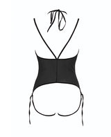 Allure Angelina Sheer Mesh Under Bust Teddy Black S/M by Allure