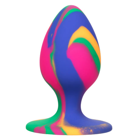 CalExotics Cheeky Medium Tie-Dye Anal Plug, 2 x 1.25 in - SE0439053