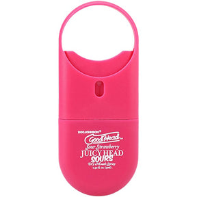 Doc Johnson GoodHead JuicyHead Dry Mouth Spray To Go — Sour Strawberry, 0.30 oz - DJ1363-55-CD