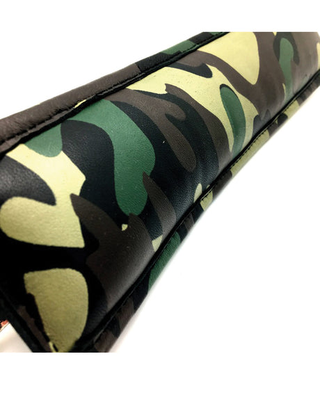 Sensual Sin Leather Padded Wrist Cuffs - Camo Piping by Sensual Sin