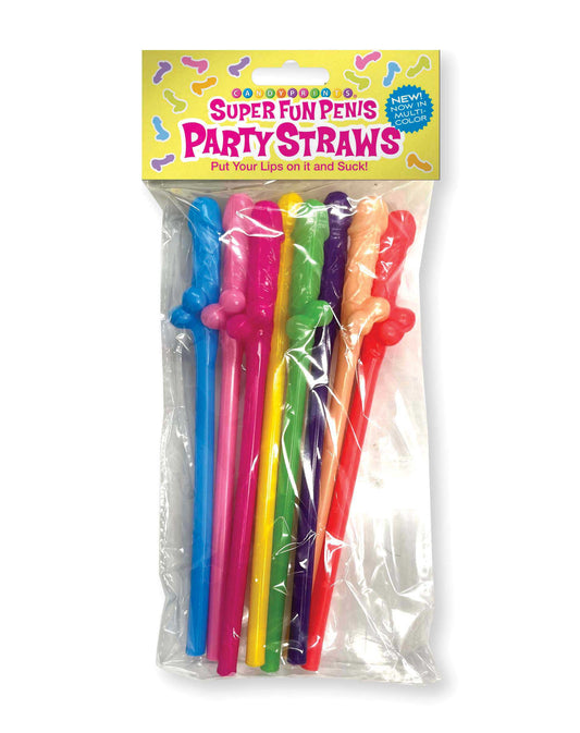 Little Genie Super Fun Multicolor Penis Party Straws - LG-CP1111