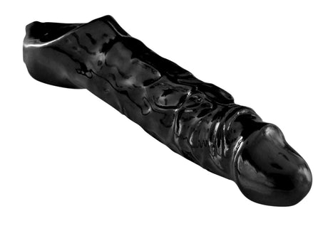 XR Brands Mamba Cock Sheath — Black, 6.5 in Insertable - MS-AB453-BLK
