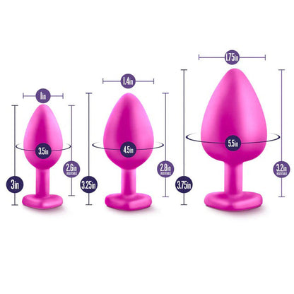Luxe - Bling Plugs Training Kit - Pink with White Gems by Blush