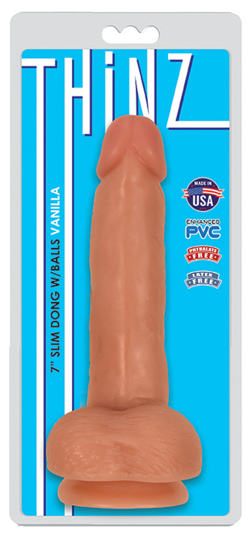 7 Inch Slim Dong With Balls - Vanilla by Curve Toys