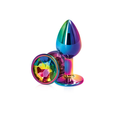 nsnovelties Rear Assets Small Anal Plug — Rainbow Chrome-Plated Aluminum - NSN0960-19