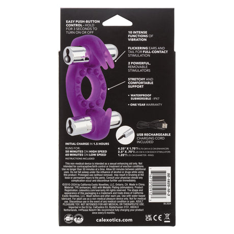 CalExotics Rockin Rabbit Vibrator — Purple, Rechargeable - SE1825103