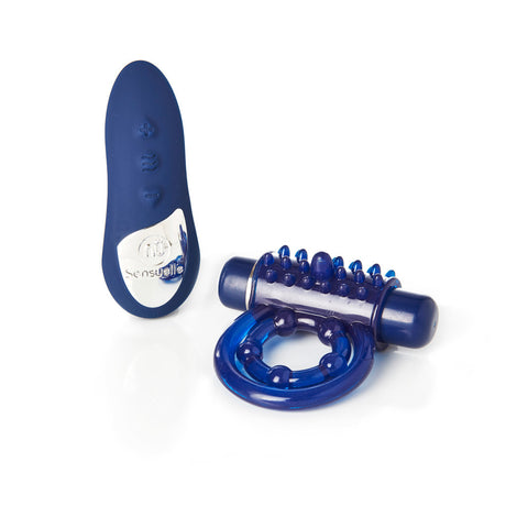 Nu Sensuelle 15-Function Rechargeable Bullet Ring — Blue - BT-M38BL
