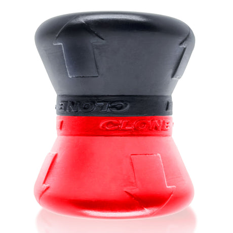 Oxballs Clone Duo Ballstretcher 2-Pack, Liquid Platinum Silicone — Red & Black - OX-1919-REDREG