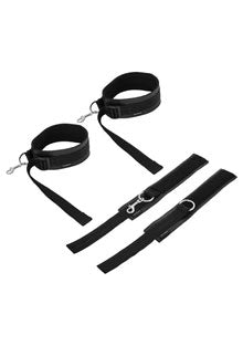 Sportsheets Adjustable Thigh and Wrist Cuff Set — Black - SS420-02