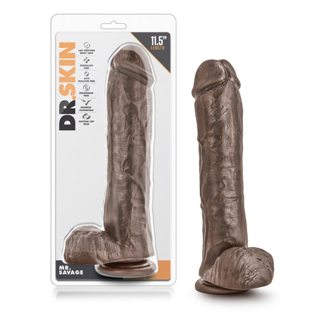 Blush Mr. Savage 11.5 Inch Realistic Dildo with Suction Cup - Chocolate - BL-15426