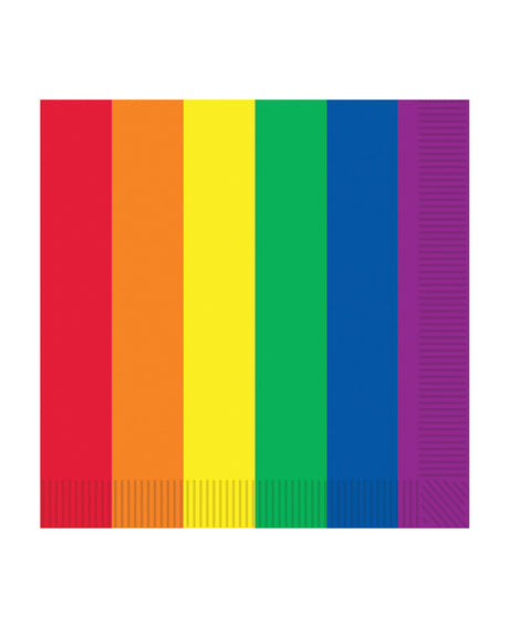 Pride Luncheon Napkins - Rainbow Pack of 16 by Beistle