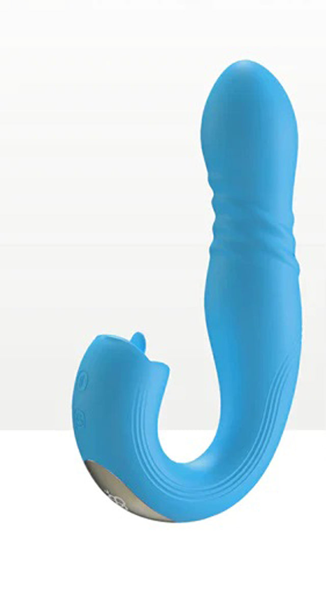 Honey Play Box Joi Thrust 2 — App-Controlled Thrusting G-Spot Vibrator, Blue - H-VS-22-963BLU