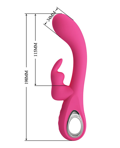 Pretty And Pink Novak Handle Rabbit Vibrator — Pink