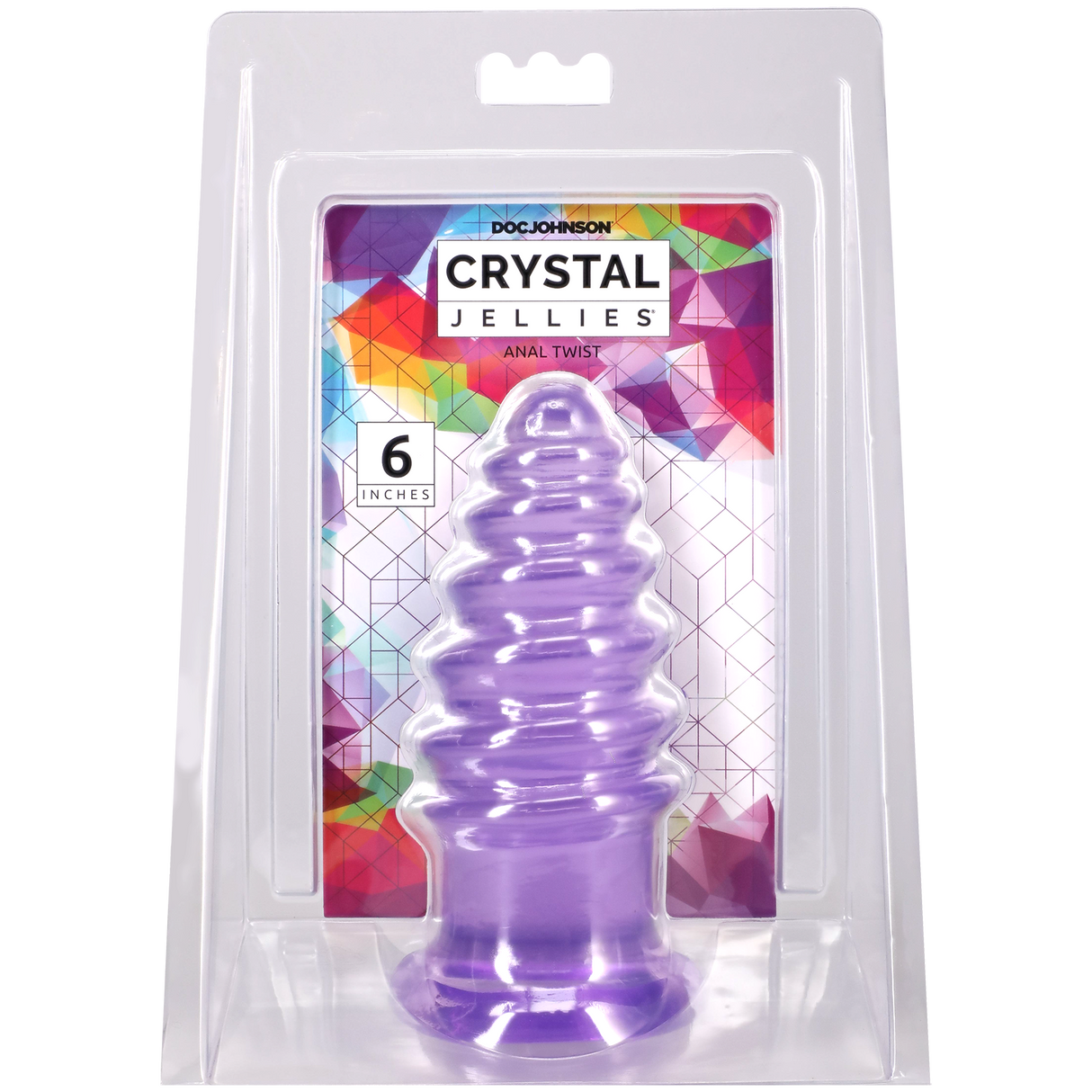 Doc Johnson Crystal Jellies Anal Twist — 6 Inch, Purple - DJ0289-13-CD