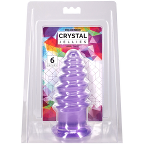 Doc Johnson Crystal Jellies Anal Twist — 6 Inch, Purple - DJ0289-13-CD