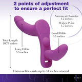 XR Brands Double Take 10-Setting Double-Ended Vibrating Strap-On — Purple - SU-AF864-PUR