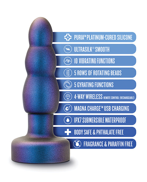 Anal Adventures Matrix Kinetik Remote Anal Plug — Space Age Blue, 5.75 in