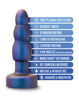 Anal Adventures Matrix Kinetik Remote Anal Plug — Space Age Blue, 5.75 in