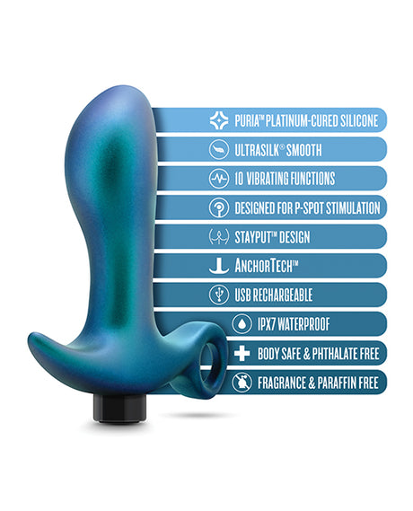 Anal Adventures Matrix Teleportation Plug — Lunar Blue, USB Rechargeable